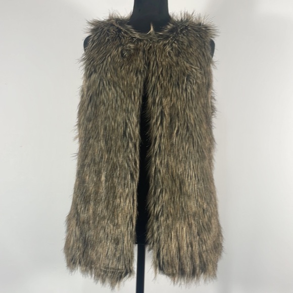 Miss London, Retro Faux Fur Vest, Size Medium, brown, Vintage look - Picture 10 of 11